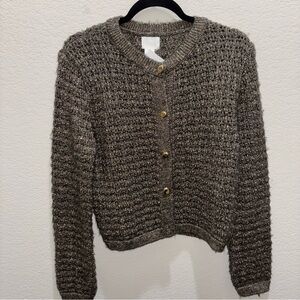 Women's Textured Knit Sweater - Gold and Black